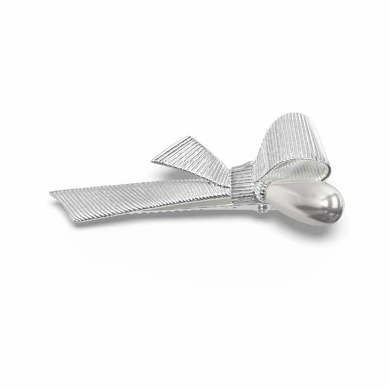 LUMEER-Pearl bow tie hair clip